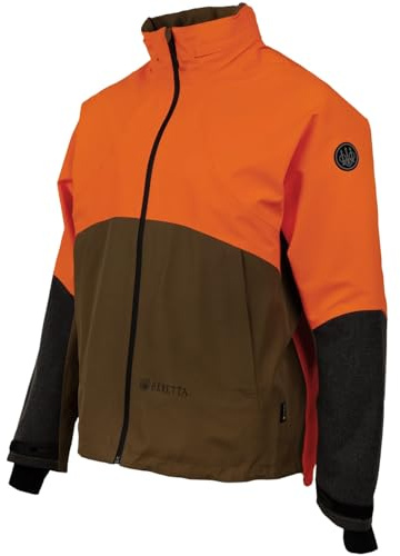 Beretta Men's Breakaway GTX Durable Waterproof Windproof Breathable Gore-Tex Outdoor Hunting Jacket, Otter/Orange, Large