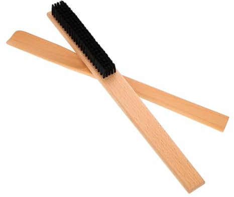 Beaupretty 2pcs Wooden Garment Brush Long Handle Set Shoe Horn Tool for Clothes Cleaning and Travel Use in Hotel Guest