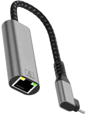 Adaptateur USB C vers Ethernet coudé à 90 degrés de type C vers RJ45 Gigabit Ethernet adaptateur réseau convertisseur dongle pour PC
