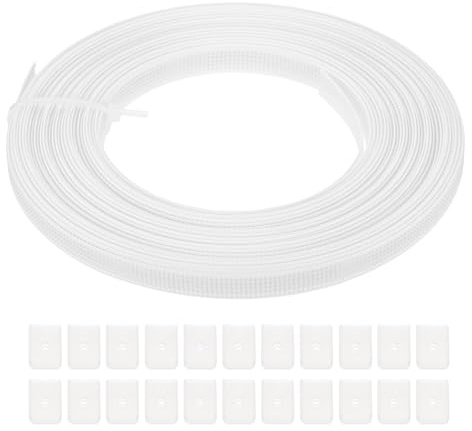 PATIKIL Ossa per Cucire, 10 Iarde 8mm Ampio Poliestere Cuci-Attraverso Stecche per Corsetti Corsetto Stecca con 40Pz Cappucci Terminali per Corsetto Abito Sposa Cappello Fai da Te, Beige