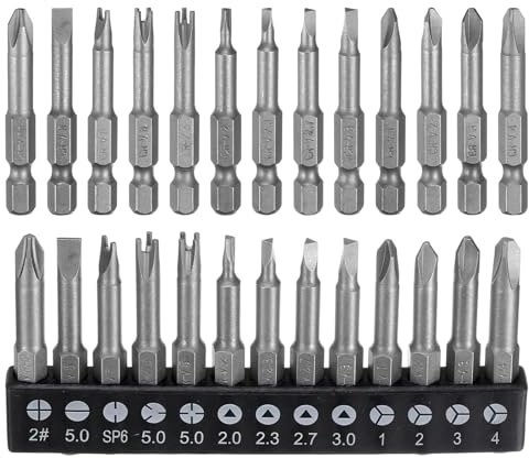sourcing map Set di punte magnetiche per cacciavite a forma speciale, 13 pezzi, Phillips/scanalatura/tipo U/Y-Type/triangolo/croce interna/3 punti 1/4 Hex Shank 2 lunghezza punte per trapano