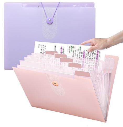 Organizador de Archivos Expandible A4,Carpetas Archivadoras 12 Bolsillo,Carpeta Clasificadora A4 Portátil Organizador Documentos para Escuela, Oficina