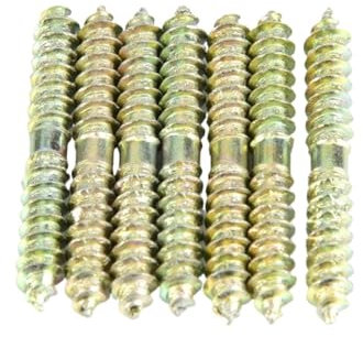 ZIUBMVDYC Tornillos de Doble Cabeza Tornillos de Espiga roscados con Extremo, Tornillos for Madera de Doble Cabeza, 20 Piezas, 5 x 40 mm, Conectores for Muebles de carpintería.