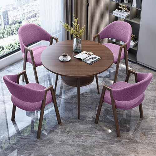Rundes Büro-Schreibtisch- und Stuhlset, moderner Konferenztisch mit Stühlen, rundes Küchen-Esstischset für 4 Personen, Esstisch- und Stuhlset für Wohnzimmer, Esszimmer und Küche, platzsparend.