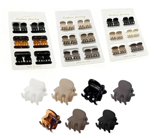 RTRTGS 36 piezas Pinzas para el cabello mate, pequeñas pinzas de garra antideslizantes para cabello fino, pinzas pelo niña y mujer, accesorios pelo niña y bebé, mandíbula corta, colorido y lindo