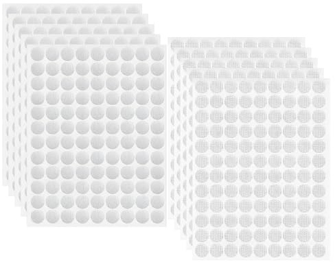 1080 Stück Klettpunkte Selbstklebend, 540 Paar 10 mm Klett Klebepunkte Klett Klebe Punkte Rund Doppelseitig Klebende Klettverschluss für Glas Leder Schule Lernmaterial Weihnachtskarten Klettmappen