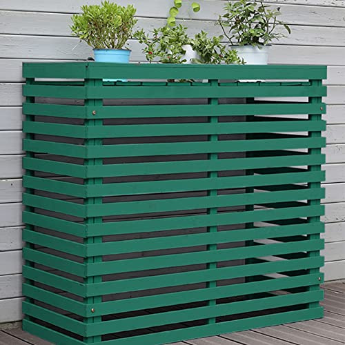 Cubierta de madera para aire acondicionado, cubierta protectora para aire acondicionado y bomba de calor, elegante diseño de valla para ocultar la unidad, resistente a la intemperie, ideal para uso en
