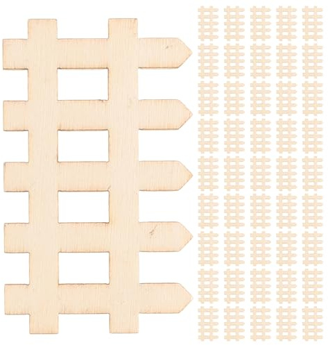 SHINEOFI 200 Stück Kleiner Holzzaun Kleiner Lattenzaun aus Holz 49X30cm für Feengarten Puppenhaus und Terrarien Dekoration