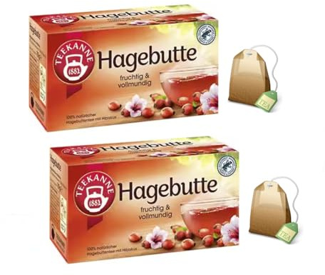 Pompadour | Ibisco e Rosa Canina Naturale Tonificante Dissetante | Infuso Floreale Senza Caffeina - 2 x 20 Filtri (140 Gr)