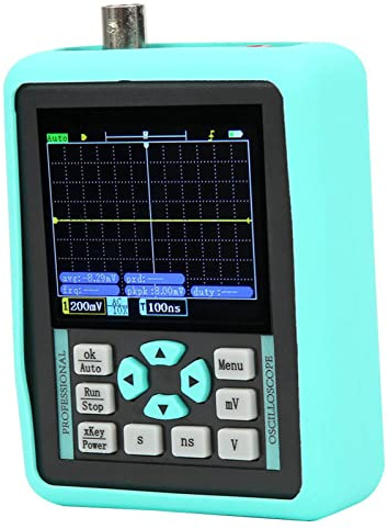 Chrees Mini Oscilloscopio Digitale Portatile Portatile Larghezza di Banda 120 MS/S Frequenza di Campionamento 500 MHZ per Testare Microcomputer a Chip Singolo ABS 2,4 Pollici