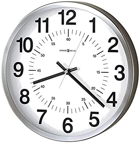Howard Miller Reloj de Pared Easton 625-207 - Caja de Metal Redonda con Acabado de níquel Hilado de 12 Pulgadas