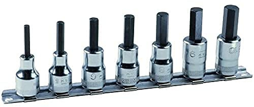 Bahco 7409MR/S7 Socket Driver Set for Hex Head Screws, Black/Silver, 3/8-Inch