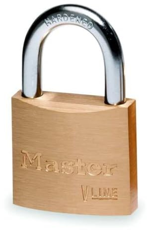 Master Lock 4130EUR Cadenas à Clé en Laiton, Doré, 4,9 x 3 x 1,2 cm