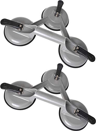 2x Saugheber Aluminium mit 3 Saugnäpfen