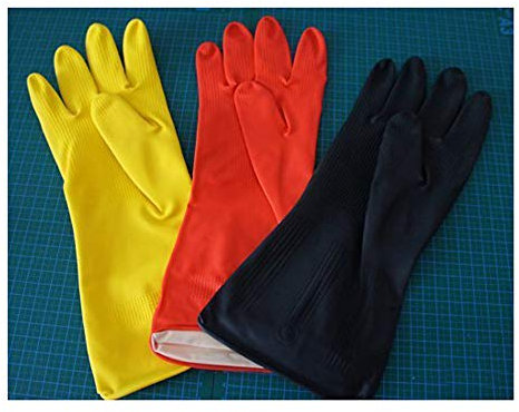 HAND ® DFH Haushalts dicke Gummihandschuhe - Large, 1 x Paar zu bekommen 1 PAAR GRATIS! (rot)