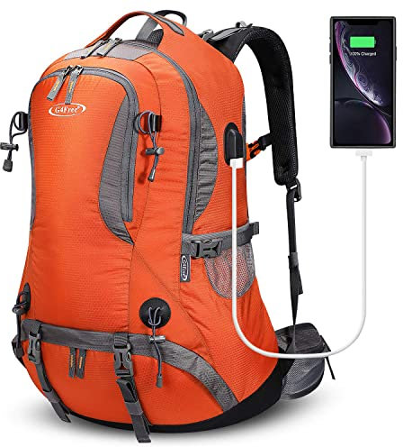 G4Free 50L Outdoor Camping Klettern Wandern Rucksack mit Regen Abdeckung (Orange)