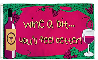 AZ FLAG Drapeau Bois du vin tu iras mieux 150x90 cm 2 Œillets | Usage intérieur et extérieur Drapeau décoratif représentant la bière coutures doubles et bords renforcés polyester 100D