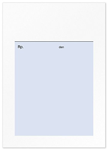 200 Privatrezepte für Ärzte und Heilpraktiker, blau, DIN A6, Art. 51124 | blanko Einzel-Blätter zum Bedrucken ohne störende Leimkante, hochwertiges Papier, fälschungserschwert mit blauem Hintergrund
