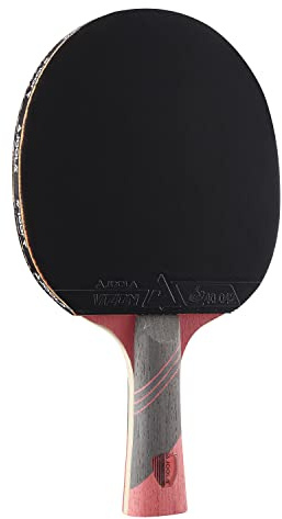 JOOLA Omega Speed - Table Tennis Racket for Advanced Training with Flared Handle - Tournament Level Ping Pong Paddle with Vizon Table Tennis Rubber- Designed for Speed, red