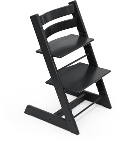 Tripp Trapp Stuhl von Stokke, Schwarz – Verstellbarer, wandelbarer Stuhl für Kleinkinder, Kinder & Erwachsene – praktisch, bequem & ergonomisch – klassisches Design