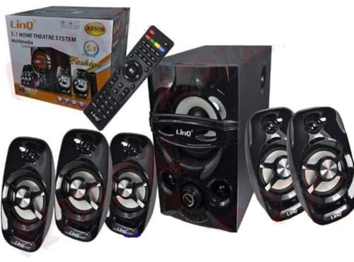 KIT CASSE ACUSTICHE A3309 SISTEMA DI ALTOPARLANTI DOLBY SURROUND 5.1 con USB HOME CINEMA TELECOMANDO HD per TELEVISORE SALOTTO o PC COMPUTER