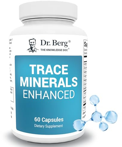Dr. Berg Trace Minerals Enhanced Complex - Complete with 70+ Minerals Including 10 mg of Zinc - Dietary Supplement - 60 Capsules