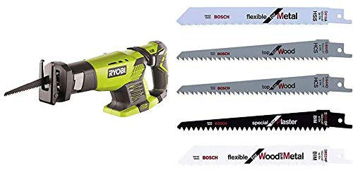 Ryobi Rrs 1801 M Scie Sabre sans Fil & Bosch Lot de 5 lames F016800307 pour élagueur Keo