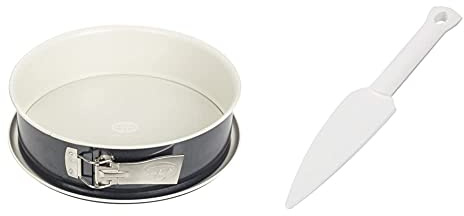 Dr. Oetker Spring-/Kuchen-/Backform, Ø 28 cm Back-Trend,aus Stahl mit keramisch verstärkter Antihaft-Beschichtung, 1 Stück, creme/anthrazit & Kuchenlöser, einfaches und schnelles Lösen, weiß, 1 Stück