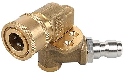 VOANZO Brass Pivoting Coupler|Adaptor for High Pressure Washer Tips 1/4 Inch Quick Disconnect 180 Degree 5 Adjustable Angles for Clean Tool