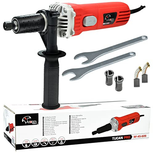Rexxer | Geradschleifer 600W lang | 3-stufiger variabler Geschwindigkeit | Leerlaufdrehzahl 12.000-27.000 U/min |Schleifmaschinen | Stabschleifer | Poliermaschine | inkl Spannzange, Maulschlüssel
