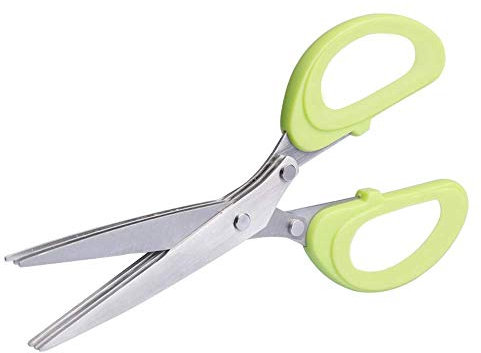 Küchenschere, Küchenschere, mehrschichtig, Edelstahlmesser, mehrschichtig, Frühlingszwiebelschneider, Kräuter (3 Schichten)