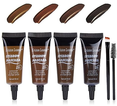 Teinture Gel Sourcil Imperméable Brosse, Teinture Sourcils Semi-Permanent (02#Reddish Brown)