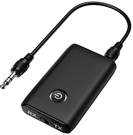 Brifit Transmetteur Récepteur Bluetooth 5.0, Récepteur Émetteur Bluetooth Audio sans Fil 3.5mm, AUX Adaptateur 2 en 1 avec Faible Latence, HiFi Receiver pour Casque, TV, Enceinte Home Cinema, Noir