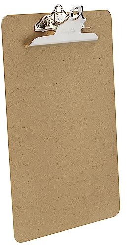 Läufer 56120 Klemmbrett A4, Holz | Hartfaser, Schreibbrett mit Butterfly Klemme, 33,5x21x0,3 cm (ohne Klemme)