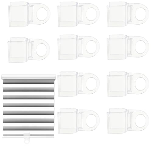 Paquete de 10 agarres de cortina enrollables en forma de U, palanca de mango de cortina enrollable transparente para persiana enrollable, pasacintas persiana