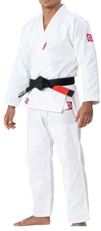 FUJI Ultra Lite 300 Brazilian Style Jiu Jitsu Uniform, Durable, Lightweight BJJ Gi, White, Size A1