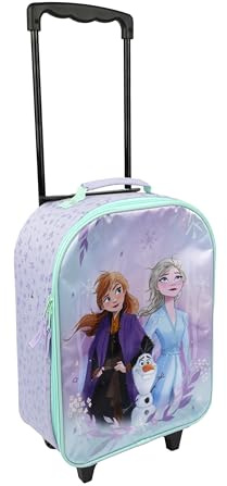 Undercover - Frozen Kinder Trolley - geräumiges Hauptfach - idealer Reisebegleiter - verstellbare und fixierbare Teleskopstange