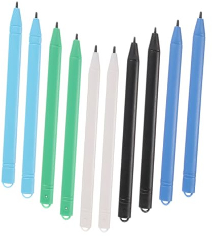 Stylet pour Tableau LCD en Plastique, Lot de 10, sans Charge | Trou Suspendre Pratique, Écriture et Dessin sur Écran Tactile, Format pour Tablette Graphique