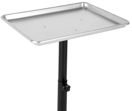 Aluminiumlegierung Salon-Wagen,64-108cm Friseurwagen, Salon Trolleys, Arbeitswagen, Höhenverstellbarer Rollwagen, Rollregal, Beweglich Wagen für Friseursalons, Gewichtskapazität 13,23 lbs (Silber)