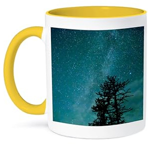 3dRose Coffee Mug, Size - 15oz - Washington, Alpine Lakes Wilderness, Ingalls Pass, Milky Way and trees Stars - funny coffee cup gift