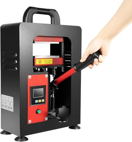 Transferpresse Heißpressmaschine, 5 Tonnen Hydraulische Hitzepressemaschine heizpresse mit Dual 6 x 12 Heizplatte, 600W Tragbares Handbuch Hitzepressemaschine Wärmepresse Maschine