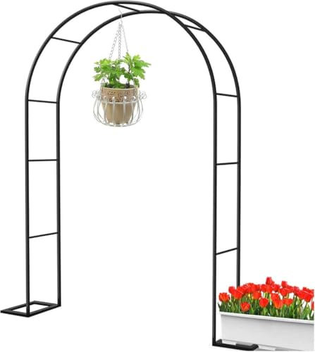 WCQSYY Arco De Jardin para Plantas Arco De Hierro Forjado para Plantas Trepadoras Arco De Rosales para Plantas Trepadoras,Blanca,W1.4M*H2.3M
