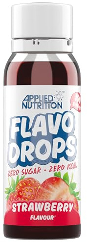 Applied Nutrition - Gocce aromatiche - Zero Calorie Enhancer - Migliore esperienza di gusto - Miglior compagno di dieta - Delizia senza zucchero - (38ml - 150 porzioni) (fragola)