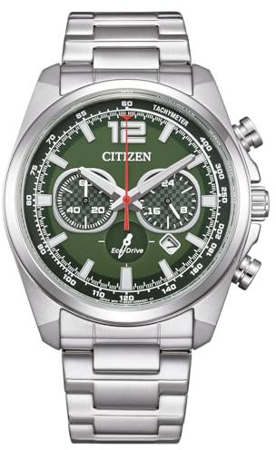 Citizen Herrenuhr Edelstahl, Grün, 41 mm, CA4640-50X | Analog Chronograph, Kristallglas, 10 bar Wasserdicht, 270 Tage Gangreserve, Datum, Stoppuhr: Max. 60 Min