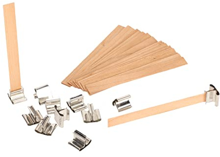 Holzdochte für die Kerzenherstellung, Holzkerzendocht, 33 Stück, Handgefertigt, Abbaubar, Rauchfrei, Kerzendochte mit Sockel für die DIY-Kerzenherstellung