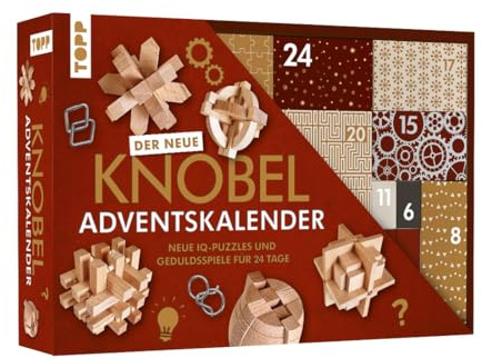 Knobelspiel-Adventskalender – Neue IQ-Puzzles und Geduldsspiele für 24 Tage. Handverlesene Knobelspiele aus hochwertigem Material. Das Geschenk für Tüftler mit Grips und Geduld.