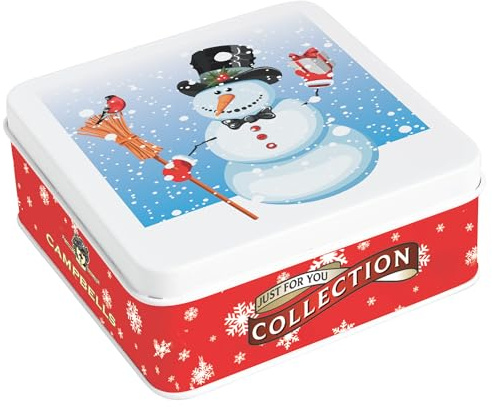 Campbells Shortbread Fingers Christmas Tin 3.2 Oz (90g) - Christmas Snowman Decorative Gift Tin, Pure Butter Scottish Shortbread Cookies from Scotland, British Holiday Biscuits & Scottish Treats