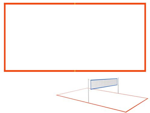 Beachvolleyball-Linien – -Kurz-Divider-Lagerräume, Sandsportbegrenzungs-Set für Training und Turniere | Wetterfeste verstellbare Markierungslinie, Ausrüstung