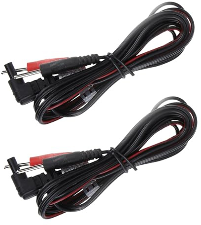 YOSADIER Cable de Electrodo de Repuesto 4 Piezas, Conductor Rojo y Negro en Pvc y Cobre, Conector de 2mm para Fisioterapia
