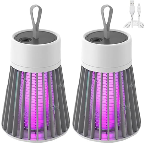 Générique Lampe Recharge Anti Moustique Rechargeable USB - Attraction à 360 Degrés, Profitez d'un Confort sans Moustiques, Portable & étanche avec Lampe Camping Intégrées
